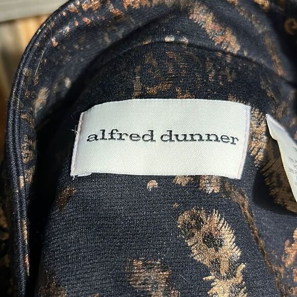 Alfred Dunner blazer plus knit navy blue copper animal pockets 16 FIRM on PRICE - Picture 2 of 6